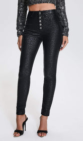 Black Leopard Pants